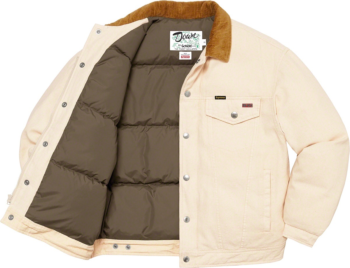 Supreme®/Schott® Canvas Down Trucker Jacket view 19